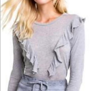 NWT Wildfox lucienne gray ruffle tee top!